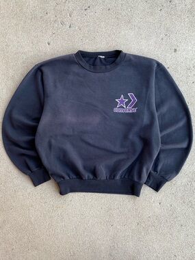 80s-90s Black Faded Converse Crewneck